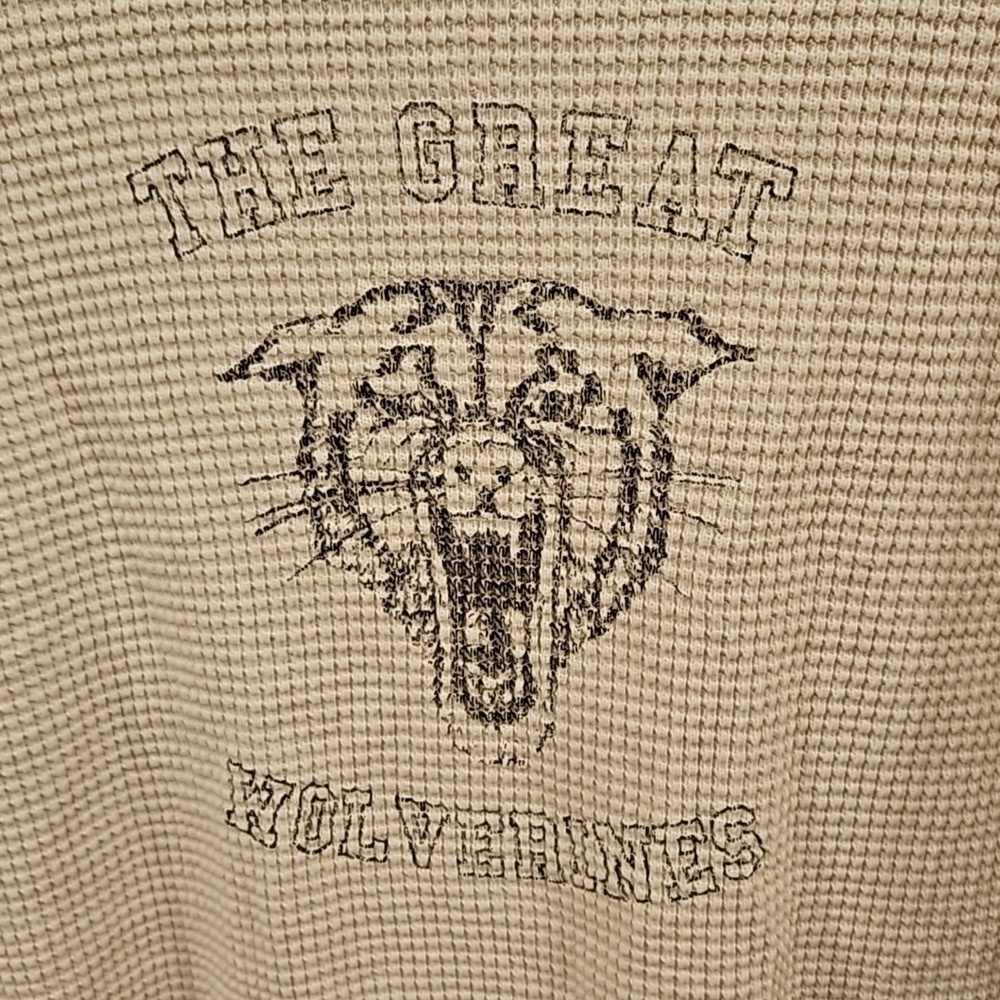 💕THE GREAT💕 The Great Circle Thermal Top ~ Washed White Wolverine Graphic 0 - Picture 13 of 15